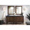 James Martin Vanities Addison 72in Double Vanity, Mid-Century Acacia w/ 3 CM Charcoal Soapstone Quartz Top E444-V72-MCA-3CSP